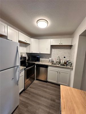Interior, Kitchen, Stainless Steel Appliances, Wood Texture Flooring