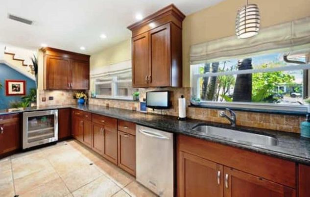 Interior, Kitchen, Pendant Lights, Recessed Lighting, Stainless Steel Appliances