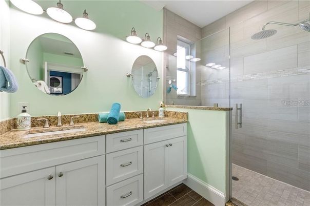 Bathroom, Dual Sink Vanities, Glass Shower, Interior