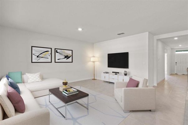Interior, Living room, Recessed Lighting