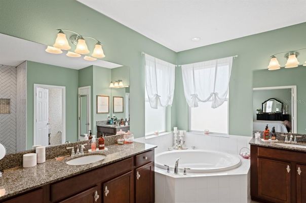 Bathroom, Dual Sink Vanities, Interior, Recessed Lighting