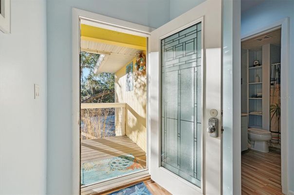 Bathroom, Glass Shower, Interior, Wood Texture Flooring