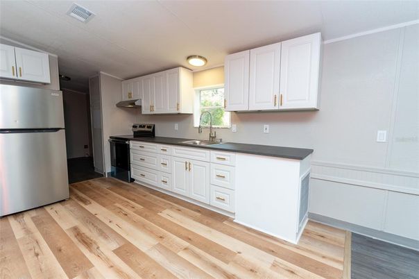 Interior, Kitchen, Wood Texture Flooring