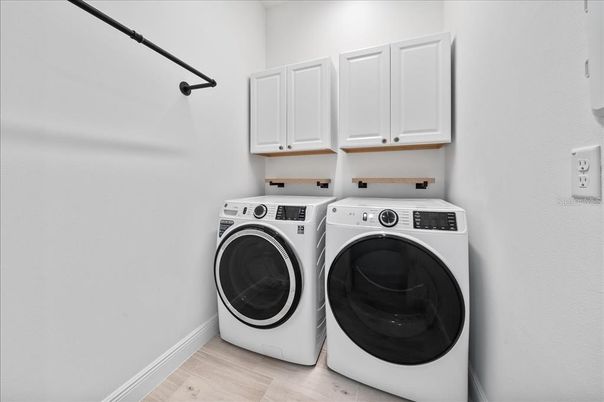 Interior, Washer, Wood Texture Flooring
