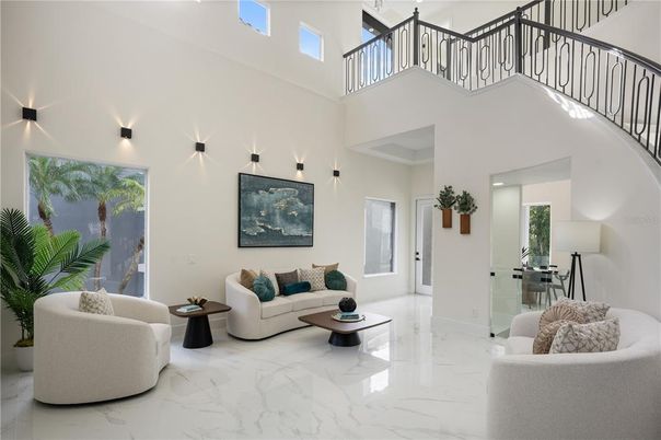 Interior, Living room, Marble, Recessed Lighting