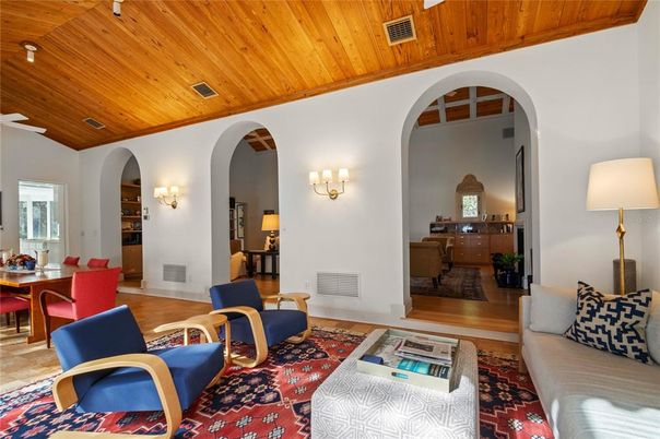 Dining room, Interior, Living room, Wooden Ceilings, Wood Texture Flooring