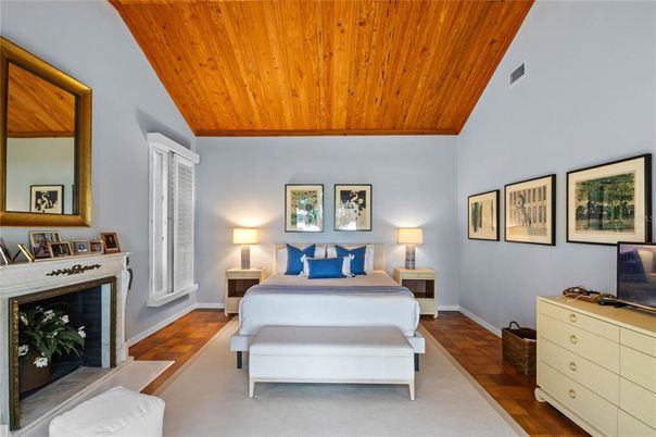 Bedroom, Interior, Wooden Ceilings, Wood Texture Flooring