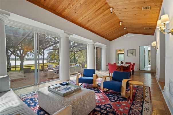 Dining room, Interior, Living room, Sun Room, Wooden Ceilings