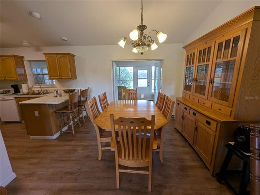 Chandelier, Dining room, Interior, Kitchen, Wood Texture Flooring