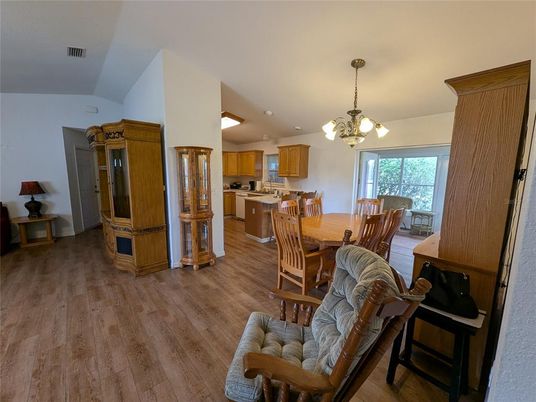Chandelier, Dining room, Interior, Kitchen, Wood Texture Flooring