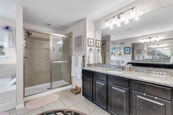 Bathroom, Dual Sink Vanities, Glass Shower, Interior