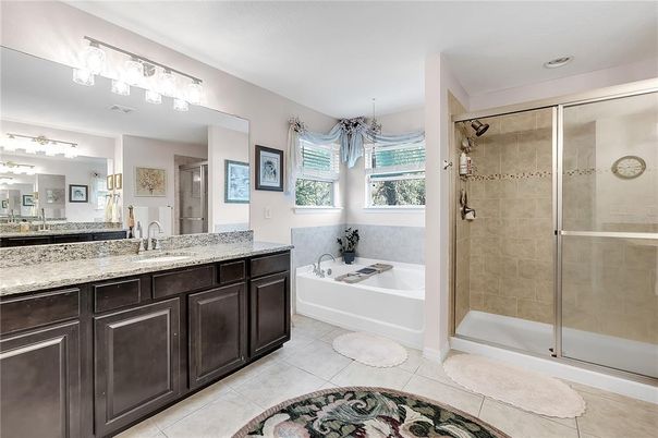 Bathroom, Dual Sink Vanities, Glass Shower, Interior