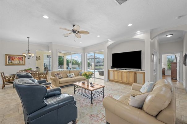 Chandelier, Dining room, Interior, Living room, Recessed Lighting