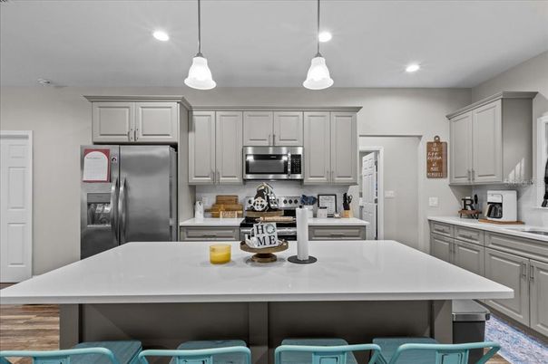 Interior, Kitchen, Pendant Lights, Recessed Lighting, Stainless Steel Appliances