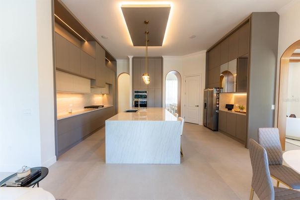 Interior, Kitchen, Pendant Lights, Recessed Lighting, Stainless Steel Appliances