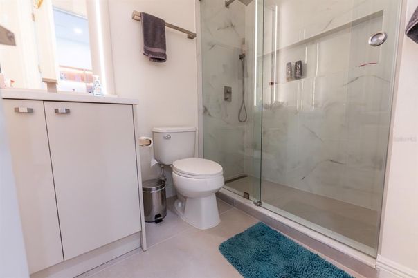 Bathroom, Glass Shower, Interior, Marble Walls