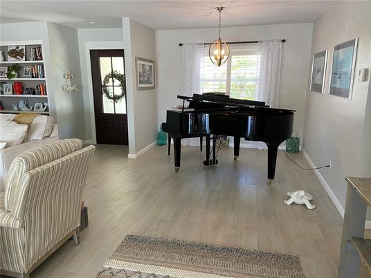 Interior, Pendant Lights, Piano, Wood Texture Flooring