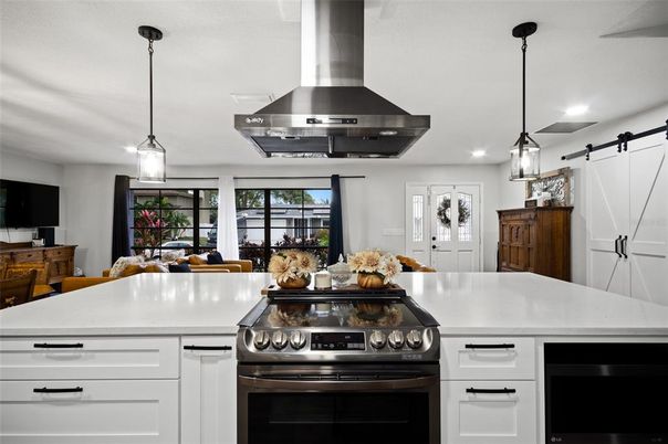Interior, Kitchen, Pendant Lights, Recessed Lighting, Stainless Steel Appliances