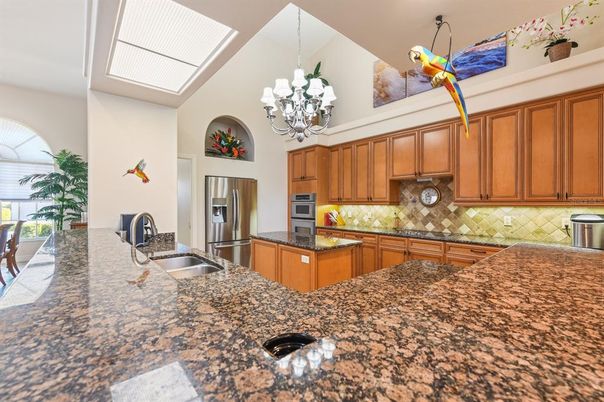 Chandelier, Interior, Kitchen, Stainless Steel Appliances