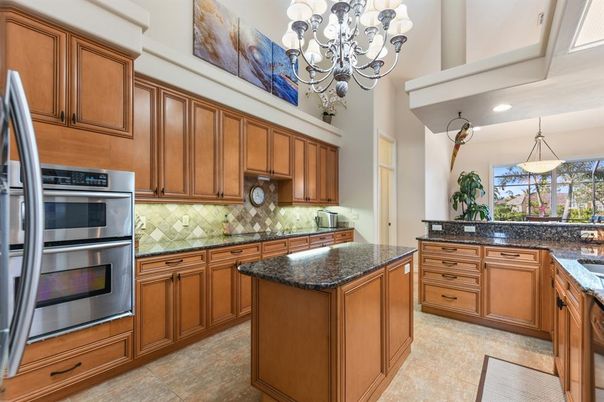 Chandelier, Interior, Kitchen, Pendant Lights, Recessed Lighting, Stainless Steel Appliances