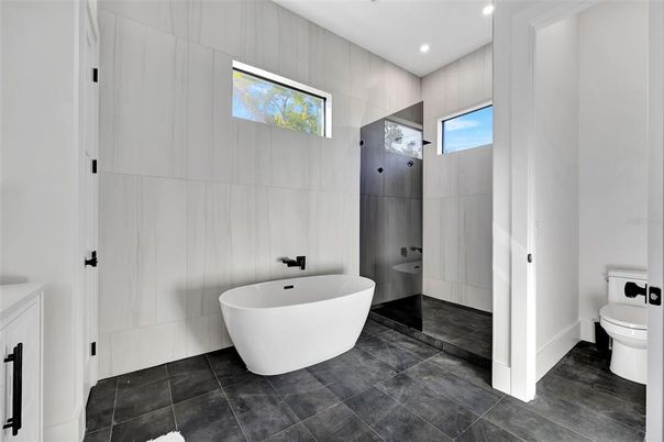Bathroom, Free Standing Baths, Interior, Recessed Lighting