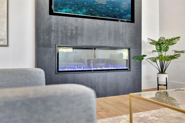 Fireplace, Interior, Wood Texture Flooring