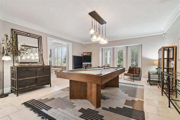 Billiard Table, Game Room, Interior, Pendant Lights
