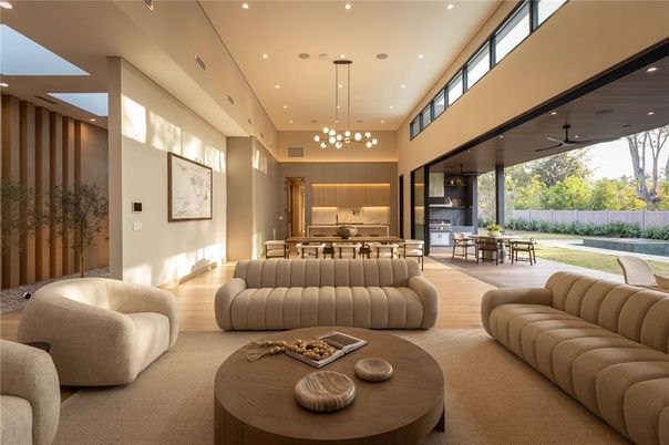 Dining room, Interior, Kitchen, Living room, Pendant Lights, Recessed Lighting, Wood Texture Flooring