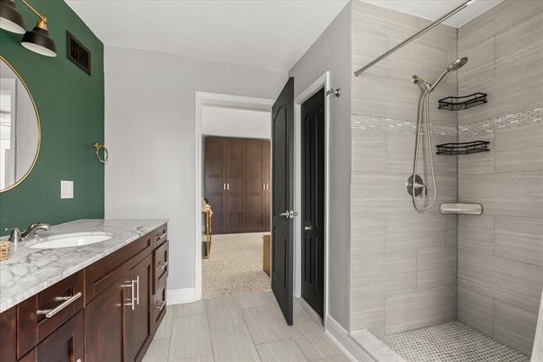 Bathroom, Dual Sink Vanities, Glass Shower, Interior