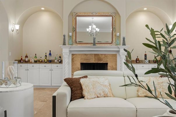 Chandelier, Fireplace, Interior, Recessed Lighting
