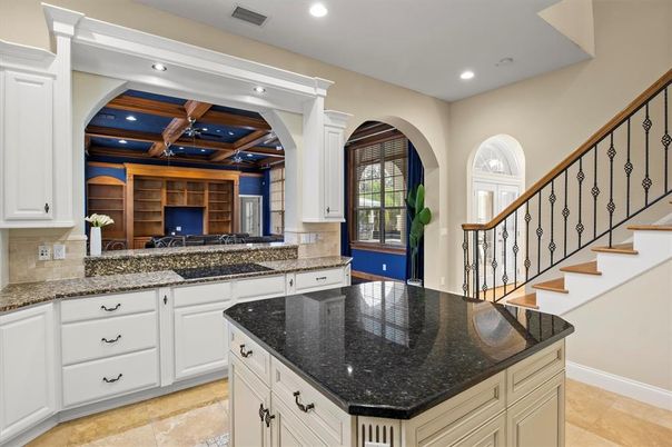 Interior, Kitchen, Recessed Lighting, Wooden Beams