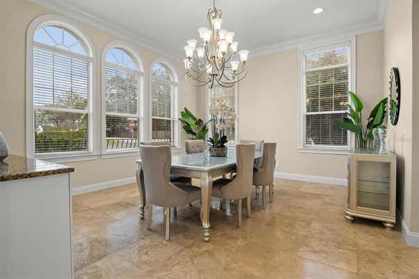 Chandelier, Dining room, Interior, Recessed Lighting