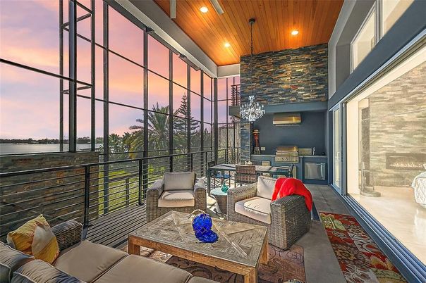 Chandelier, Interior, Living room, Recessed Lighting, Sun Room, Wooden Ceilings