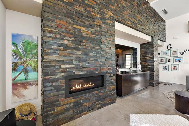 Fireplace, Interior, Stone Walls