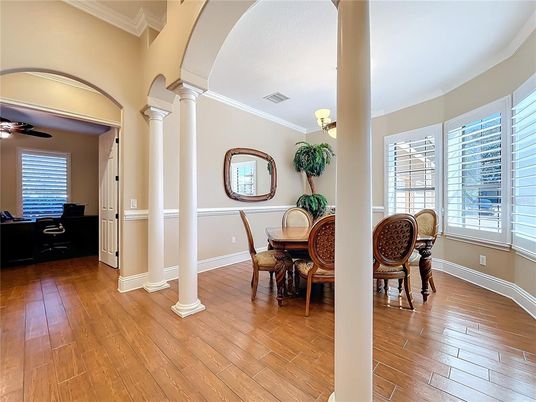 Dining room, Interior, Wood Texture Flooring