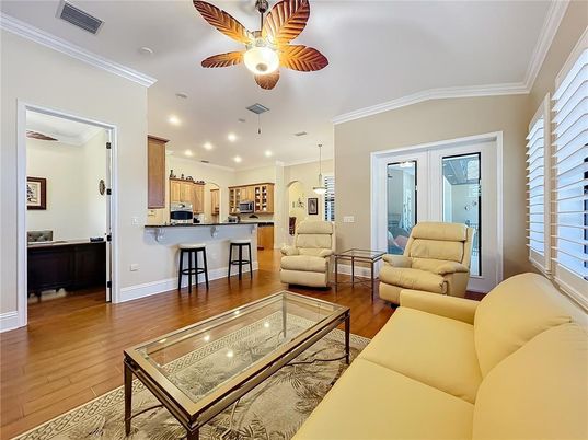 Interior, Kitchen, Living room, Pendant Lights, Recessed Lighting, Wood Texture Flooring