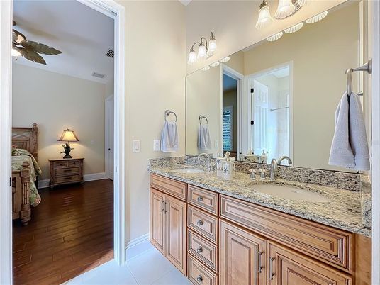 Bathroom, Dual Sink Vanities, Interior, Wood Texture Flooring