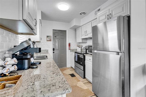 Interior, Kitchen, Stainless Steel Appliances, Wood Texture Flooring