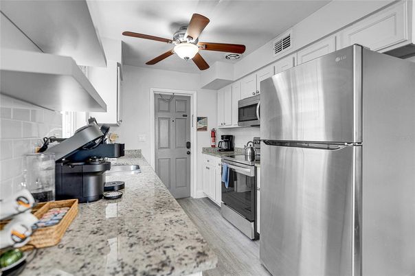 Interior, Kitchen, Stainless Steel Appliances, Wood Texture Flooring