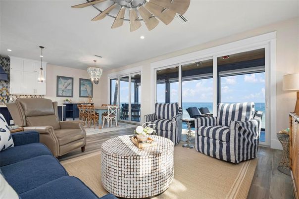 Chandelier, Dining room, Interior, Living room, Pendant Lights, Recessed Lighting, Water, Wood Texture Flooring