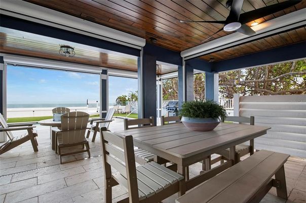 Dining room, Exterior, Interior, Water, Wooden Ceilings