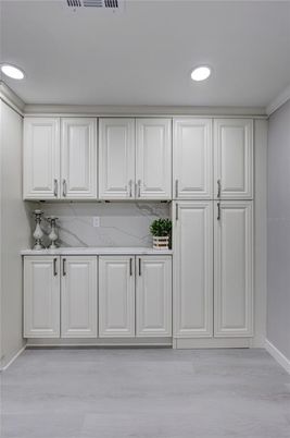 Interior, Kitchen, Marble Walls, Recessed Lighting
