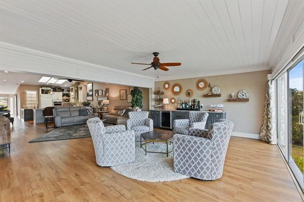 Interior, Kitchen, Living room, Recessed Lighting, Wood Texture Flooring