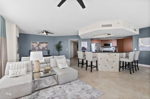 Dining room, Interior, Kitchen, Living room, Recessed Lighting, Stainless Steel Appliances