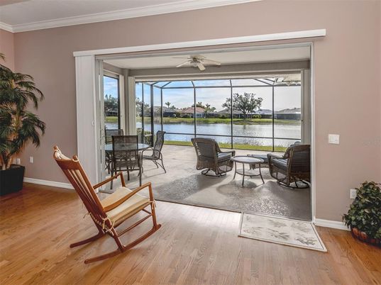 Dining room, Interior, Living room, Sun Room, Water, Wood Texture Flooring