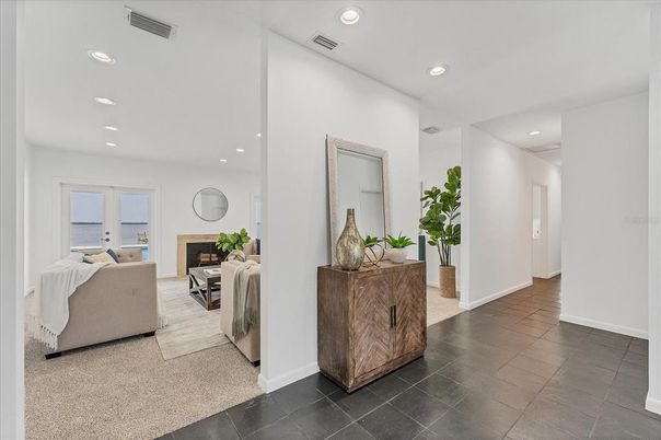 Fireplace, Interior, Living room, Recessed Lighting