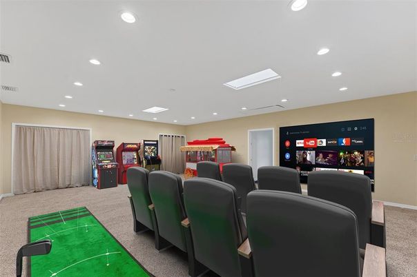 Home Theatre Room, Interior, Recessed Lighting, Theatre Room