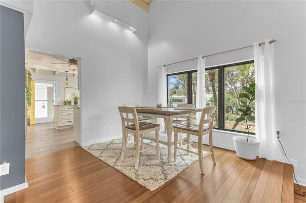 Dining room, Interior, Wood Texture Flooring