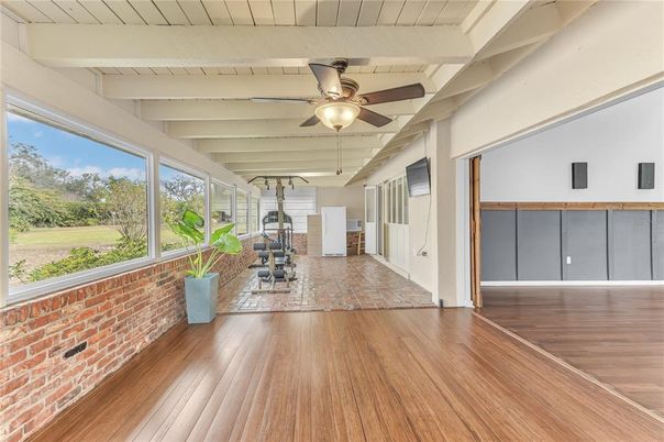Interior, Stone Walls, Wood Texture Flooring