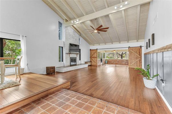 Fireplace, Interior, Wood Texture Flooring